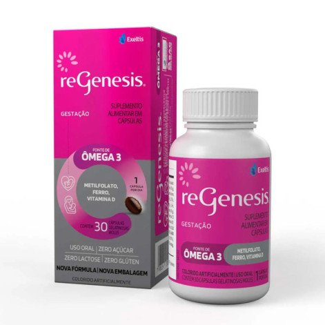 Polivitamínico ReGenesis Ômega 3 DHA para Gestantes 30 cápsulas