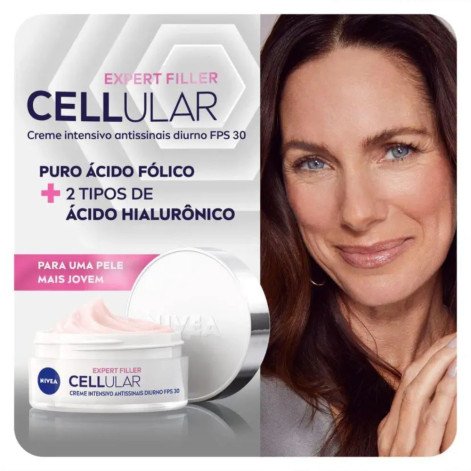 Creme Facial Antirrugas Nivea Cellular Expert Filler Dia FPS 30 49g