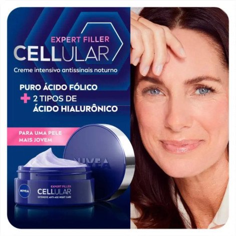 Creme Facial Antirrugas Nivea Cellular Expert Filler Noite 49g