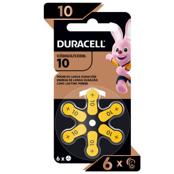 Pilha Para Aparelho Auditivo 10 Duracell Com 6 Unidades