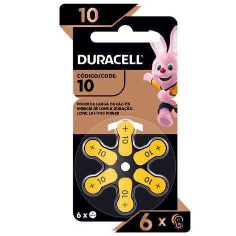 Pilha Para Aparelho Auditivo 10 Duracell Com 6 Unidades