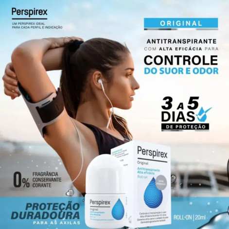 Desodorante Antitranspirante Roll-On Perspirex Sem Perfume 20ml