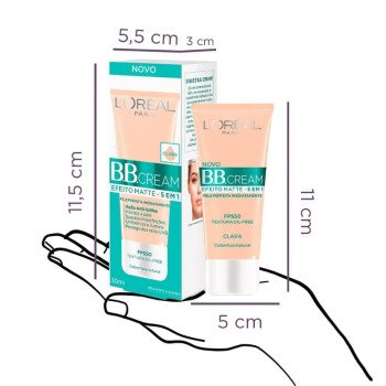 Base BB Cream L'Oréal Paris Efeito Matte Cor Clara FPS 50 30ml