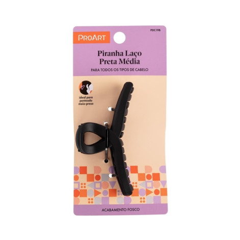 Prendedor de Cabelo Laço Proart Média Preto
