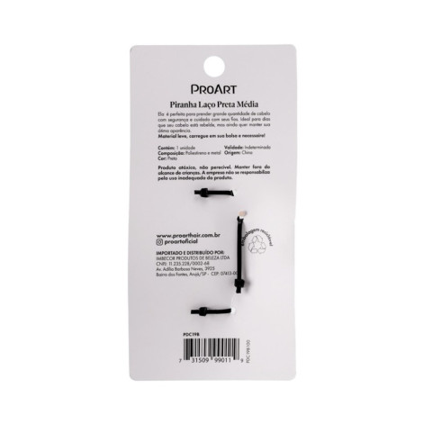 Prendedor de Cabelo Laço Proart Média Preto