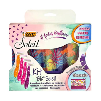 Kit Bic Soleil 1 Necessaire + 4 Aparelhos Para Depilar