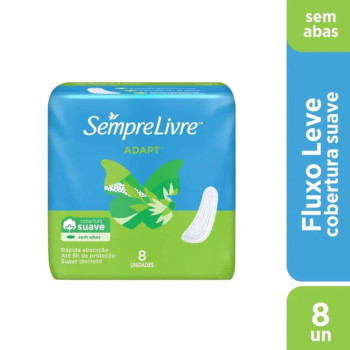 Absorvente Sempre Livre Adapt Cobertura Suave Sem Abas com 8 unidades