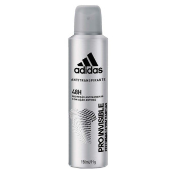 Desodorante Antitranspirante Aerosol Adidas Pro Invisible Performance Sem Manchas Masculino 72h 150ml
