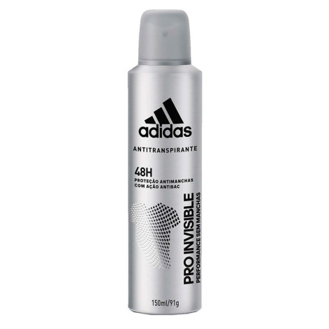 Desodorante Antitranspirante Aerosol Adidas Pro Invisible Performance Sem Manchas Masculino 72h 150ml