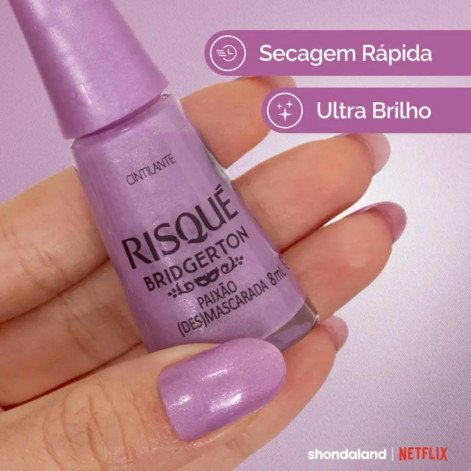 Esmalte Cintilante Risqué Bridgerton 8ml - Paixão Desmascarada
