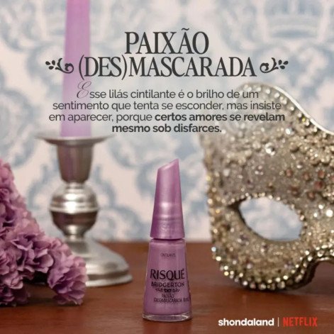 Esmalte Cintilante Risqué Bridgerton 8ml - Paixão Desmascarada