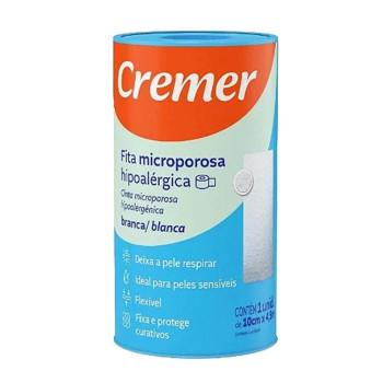 Fita Cremer Microporosa Branca 10cm X 4,5m
