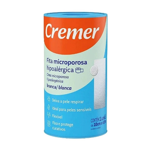 Fita Cremer Microporosa Branca 10cm X 4,5m
