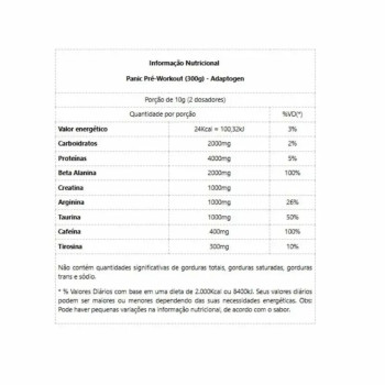 Pre Workout Panic (300g) Melancia Adaptogen