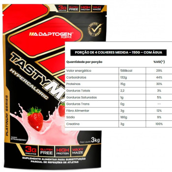 Tasty Mass Hypercaloric Adaptogen Morango 3kg