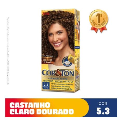 Tinta de Cabelo Permanente Cor&Ton Niely - 5.3 Castanho Claro Dourado