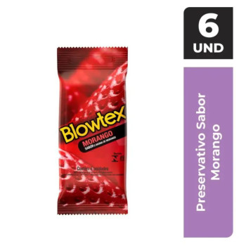 Camisinha Blowtex Morango 6 unidades