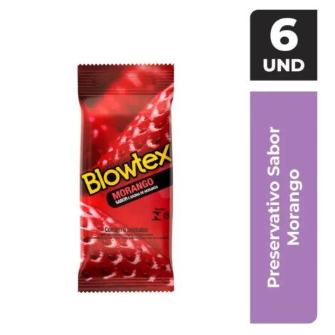 Camisinha Blowtex Morango 6 unidades