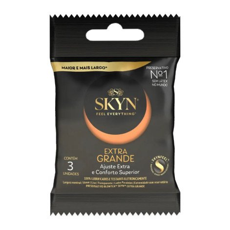 Camisinha Blowtex Skyn Extra Grande com 3 unidades