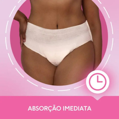 Roupa Íntima Descartável Feminina Plenitud Femme G/XG Absorção Moderada a Intensa 16 unidades
