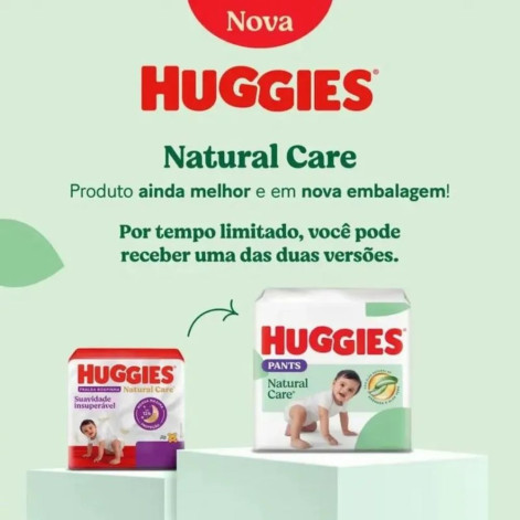 Fralda Roupinha Huggies Natural Care XG 56 Unidades