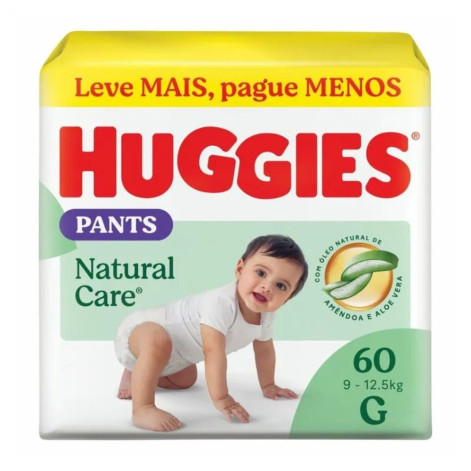 Fralda Roupinha Huggies Natural Care G 60 Unidades