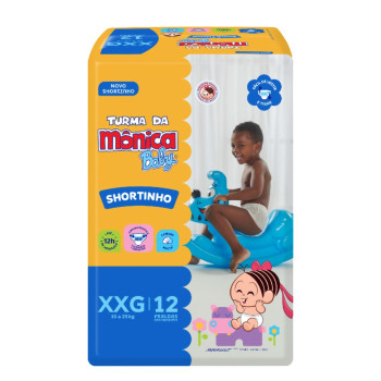 Fralda Turma da Mônica Baby Shortinho Jumbinho XXG 12 Unidades