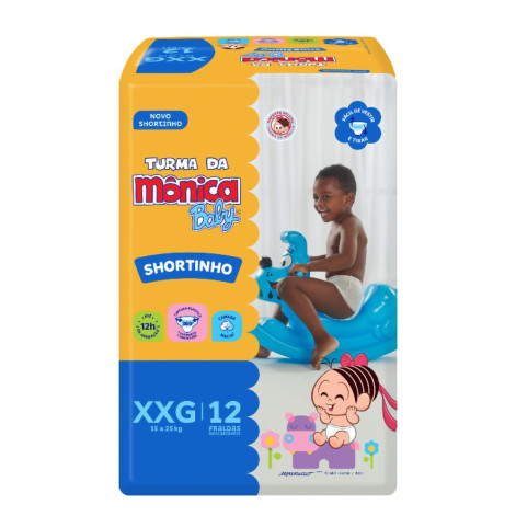 Fralda Turma da Mônica Baby Shortinho Jumbinho XXG 12 Unidades