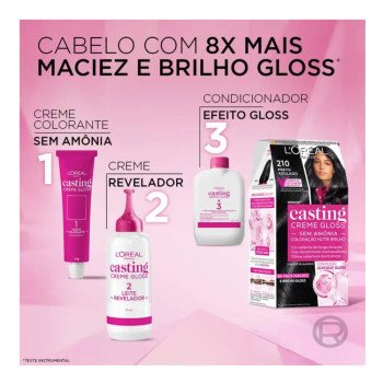 Tinta de Cabelo Casting Creme Gloss L’Oréal Paris - 210 Preto Azulado