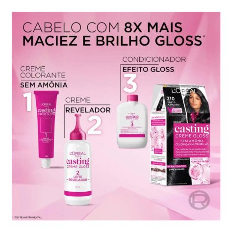 Tinta de Cabelo Casting Creme Gloss L’Oréal Paris - 210 Preto Azulado