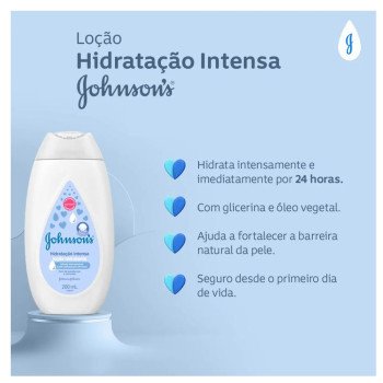 Loção Hidratante Infantil Johnson's Baby Hidratação Intensa 200ml