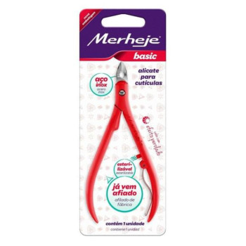 Alicate Para Cuticulas Perolado Vermelho Merheje