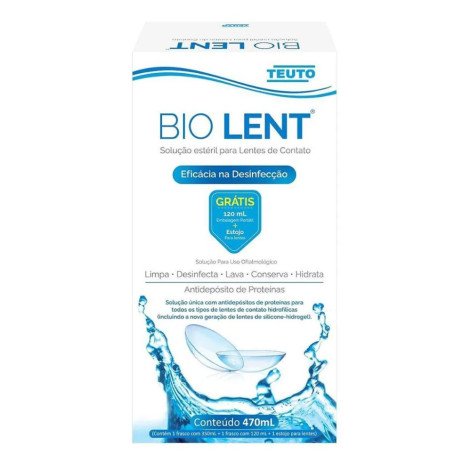Bio Lent Teuto Solução Estéril Para Lentes de Contato 350ml + 120ml+ 1 Estojo Para Lentes