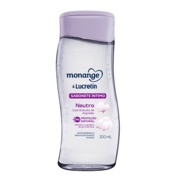 Sabonete Líquido Íntimo Monange e Lucretin Neutro 200ml