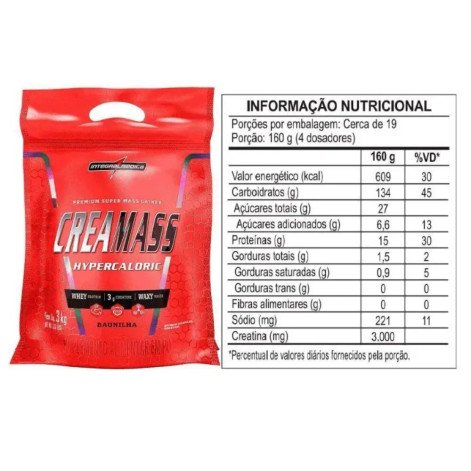 Creamass Hipercalorico Integralmedica Baunilha Refil 3Kg