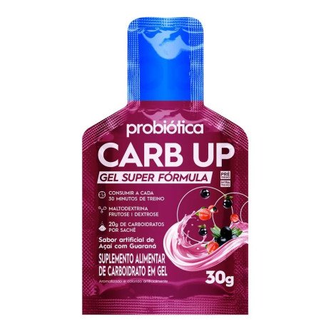 Carb Up Probiótica Gel Super Fórmula Sabor Açaí com Guaraná Sachê 30g