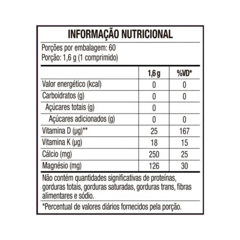 Calcitran MDK Cálcio com Magnésio, Vitamina D e K Leve 90 comprimidos, Pague 60 Comprimidos