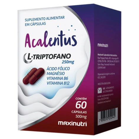 Acalentus L Triptofano 250mg 60 Cápsulas Maxinutri
