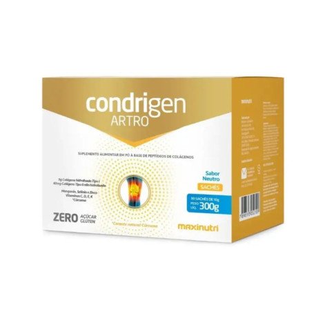Condrigen Artro Colágeno Tipo I e II 30 Sachê Sabor Neutro 10g