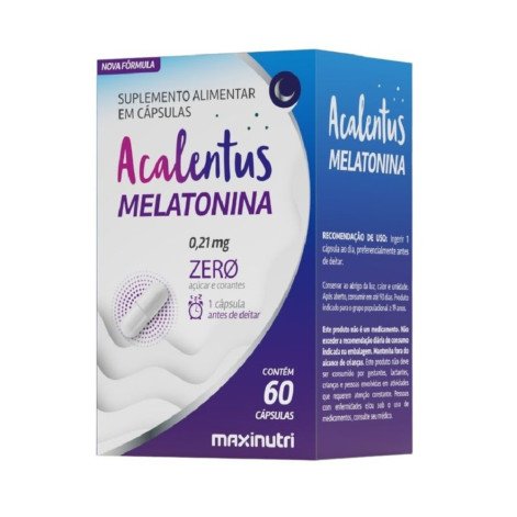 Melatonina 0,21mg Suplemento Com 60 Cápsulas Maxinutri