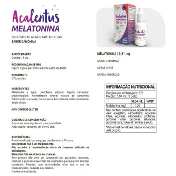 Acalentus Melatonina + Camomila 210mcg Gotas 15ml Maxinutri