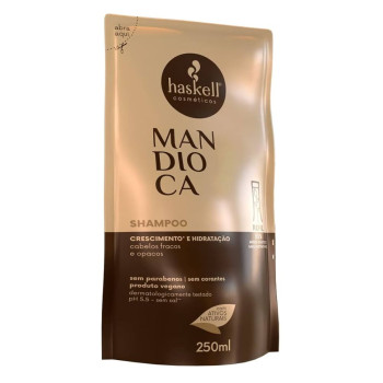Shampoo Haskell Mandioca Hidratação e Crescimento Refil 250ml