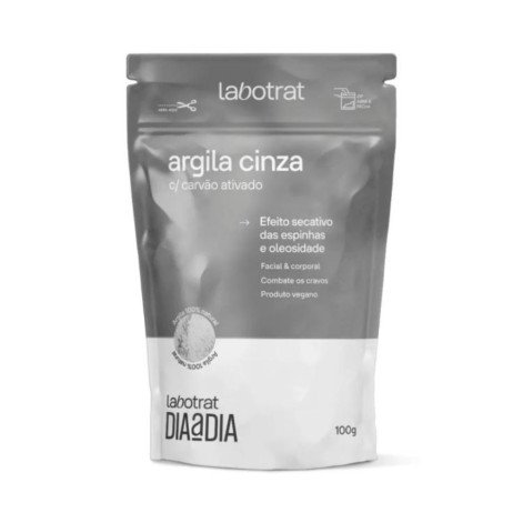 Argila Cinza Em Pó Com Carvão Ativado Natural Labotrat 100G