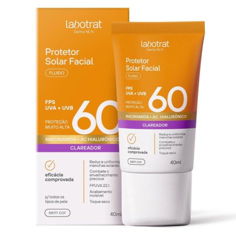 Protetor Facial Labotrat Dermo Sun Fluido Incolor Fps 60 40ml