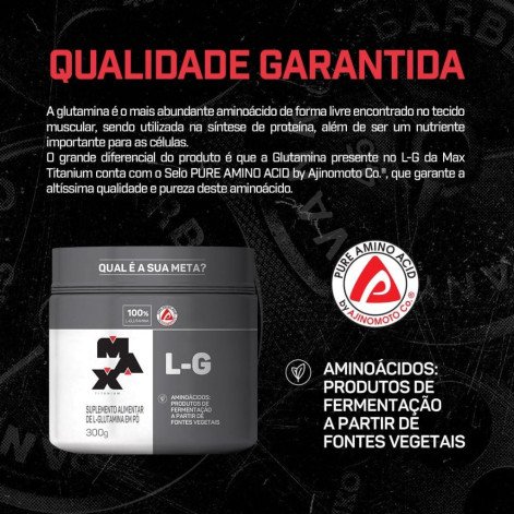 L-Glutamina em Pó L-G Max Titanium 300g