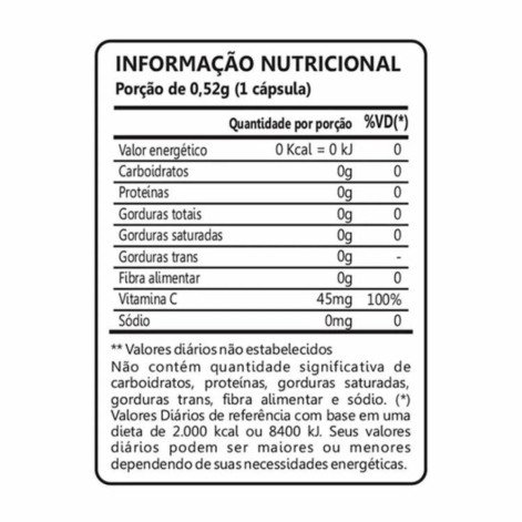 Vitaminas C Revestida 100% Idr 60 Cápsulas Maxinutri