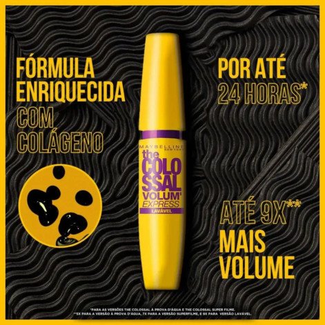 Máscara de Cílios Maybelline The Colossal Volum' Express Lavável Preto 9,2ml
