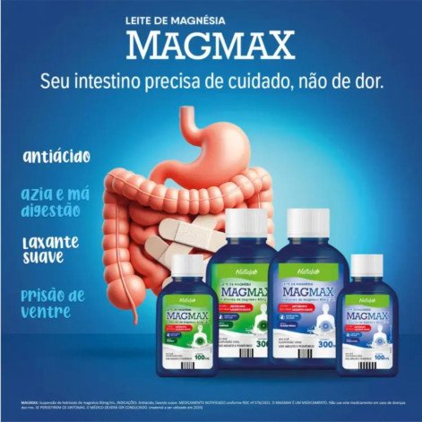 Leite de Magnésia Magmax Sabor Hortelã Frasco 100ml