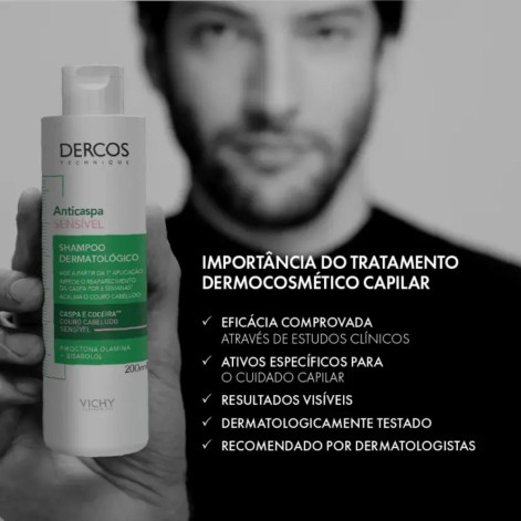 Shampoo Anticaspa Vichy Dercos Couro Cabeludo Sensível 200ml