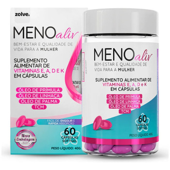 Polivitamínico Meno Aliv Tripla Ação Vitaminas E, A, D, E e K 60 cápsulas